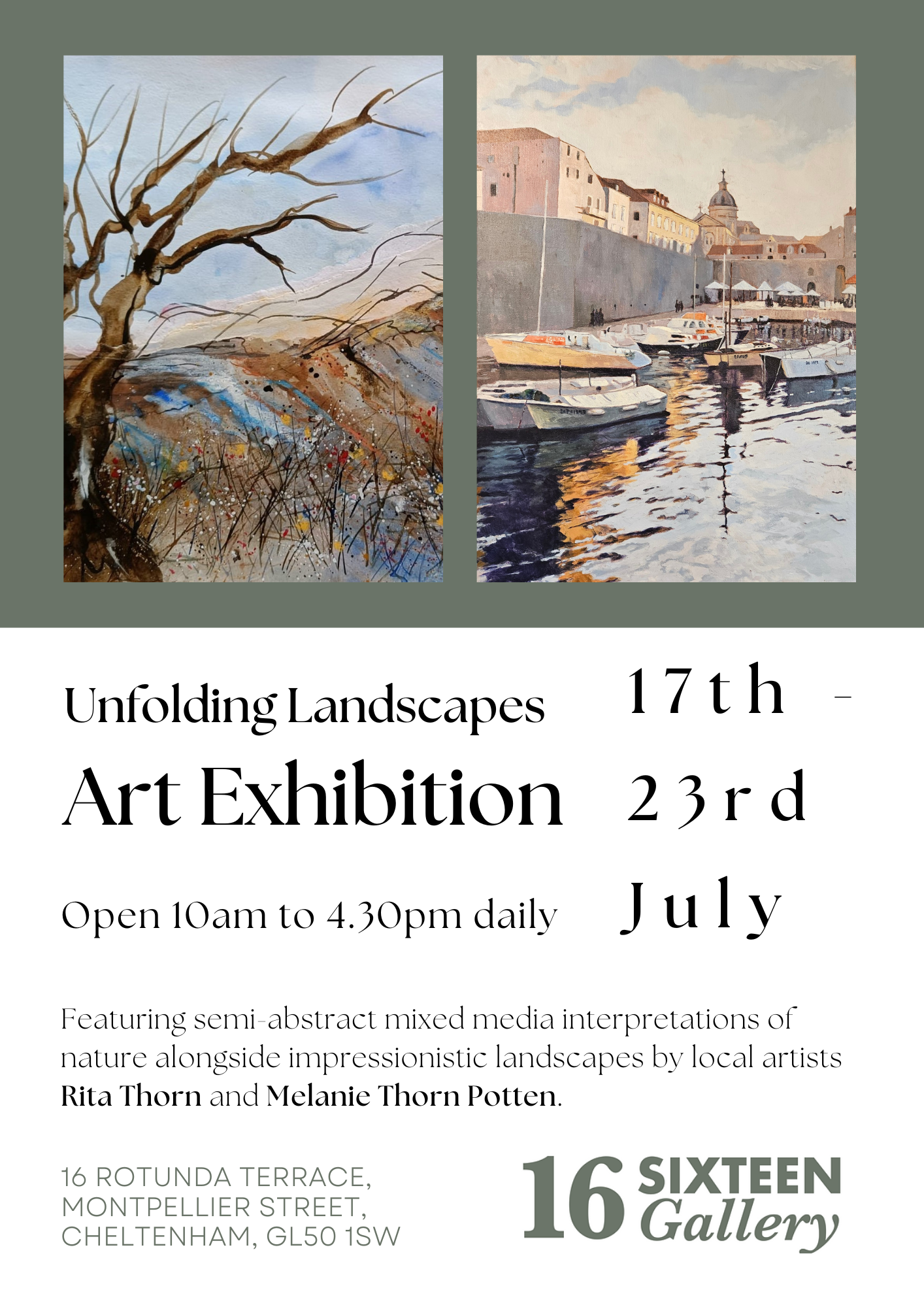 Unfolding Landscapes: an exhibition at Sixteen Gallery, Cheltenham